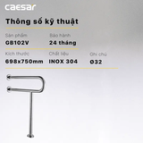 Thanh Vịn Inox Caesar GB102V Gắn Tường Ø32