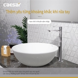Vòi lavabo chậu rửa mặt Caesar B061CU nước lạnh cổ cao kèm nút xả nhấn