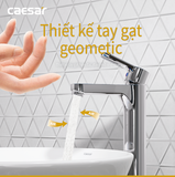 Vòi lavabo chậu rửa mặt Caesar B571CU nóng lạnh cổ cao kèm nút xả nhấn