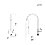 Vòi chậu rửa chén Caesar K035C nước lạnh