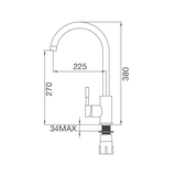 Vòi chậu rửa chén Malloca K-569-SN nóng lạnh