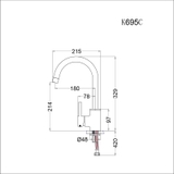 Vòi chậu rửa chén Caesar K695C nóng lạnh