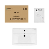 Lavabo chậu rửa mặt INAX AL-2397V bán âm dương vành sứ chống bám bẩn Aquaceramic (AL-2397V)