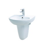 Lavabo chậu rửa mặt Caesar L2152 treo tường chân ngắn