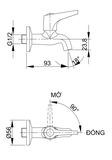 Vòi gắn tường Luxta L-4102V