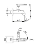 Vòi gắn tường Luxta L-4114T3