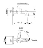Vòi gắn tường Luxta L-4116T3