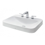 Lavabo chậu rửa mặt TOTO LT5615#XW đặt bàn sứ chống bám bẩn 3 lỗ