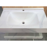 Bộ Lavabo tủ đá nhám Caro CAH-80WR gương led 8 tấc tràn viền