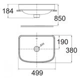 Chậu Lavabo American Standard WP-0638 Đặt Bàn Loven 499x380 mm