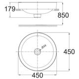 Chậu Lavabo American Standard WP-0639 Đặt Bàn Concept Tròn 450mm