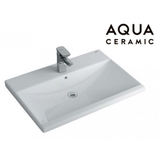 Lavabo chậu rửa mặt INAX AL-2397V bán âm dương vành sứ chống bám bẩn Aquaceramic (AL-2397V)