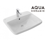 Lavabo chậu rửa mặt Inax AL-2398V bán âm dương vành sứ Aquaceramic (AL2398V)