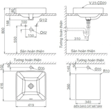 Lavabo chậu rửa mặt Viglacera CD20 đặt bàn