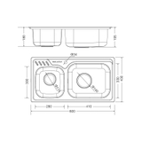 Chậu rửa chén inox Malloca MS 1003 NEW dài 80cm