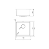Chậu rửa chén inox Malloca MS 6044 dài 40cm