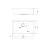 Chậu rửa chén inox Malloca MS 6070 dài 70cm