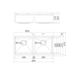 Chậu rửa chén inox Malloca Slide MS 862 dài 86cm