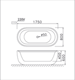 Bồn tắm lập thể Caesar AT0770 dài 1m75