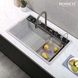 Chậu rửa chén đá BOSSCO BC-C8652XKS 1 hộc 7 phím đa năng