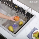 Chậu rửa chén đá BOSSCO BC-C8652XKS 1 hộc 7 phím đa năng