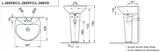 Lavabo chậu rửa mặt INAX L-285V treo tường + chân dài (L288V)