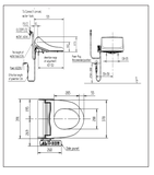 Bàn vẽ kỹ thuật Bồn cầu 1 khối American Standard WP-2025PL nắp rửa điện tử Pristine