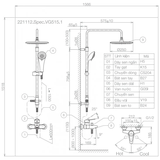 Cây sen tắm Viglacera VG515.1 nóng lạnh