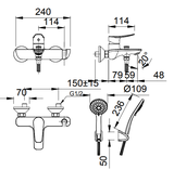 Vòi sen tắm nóng lạnh INAX BFV-503S (BFV503S)