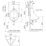 Bồn tiểu nam Viglacera TT1 treo tường