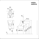 Bồn tiểu nam Caesar UA0234 treo tường xả tiểu cảm ứng