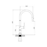 Vòi chậu rửa chén Malloca K2203-CR nóng lạnh