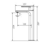 Vòi lavabo chậu rửa mặt Italisa Ta-8070CP nóng lạnh cổ cao