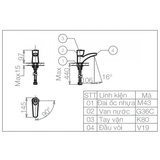 Vòi lavabo chậu rửa mặt Viglacera VG106 nước lạnh