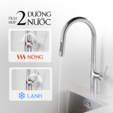 Vòi chậu rửa chén Malloca K1726-SS nóng lạnh