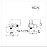 Vòi sen tắm nước lạnh Caesar W038C củ sen si