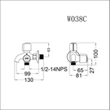 Vòi sen tắm nước lạnh Caesar W038P củ sen nhựa