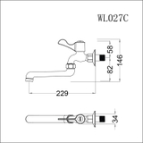 Vòi gắn tường Caesar WL027C