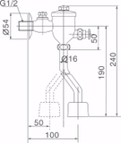 Xả tiểu INAX UF-8V ống cong xả nhấn (UF8V)