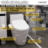 Bồn cầu 1 khối Caesar CD1374 nắp rửa điện tử TAF400H