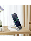 Sạc không dây WiWU M11 4 trong 1 với đèn ngủ và đồng hồ