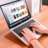 Túi da PU chống sốc WiWU Skin Pro Slim 13.3-16 inch dành cho Macbook, có giá đỡ di động và nắp từ.