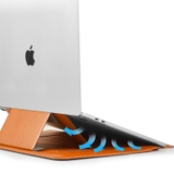 Túi da PU chống sốc WiWU Skin Pro Slim 13.3-16 inch dành cho Macbook, có giá đỡ di động và nắp từ.