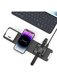 Dock sạc cao cấp không dây Wiwu Triple 3in1 W001 cho Tai nghe, Điện thoại, Đồng hồ thông minh