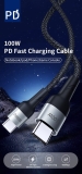 Cáp Wiwu F15 Cyclone PD 100W fast charge Cable USB C To USB C