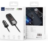 Bộ sạc xe hơi chia nhiều cổng 120W PD+PC WIWU #Wi-QC015