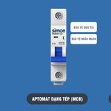 Aptomat dòng cắt 6000A 1P+N MCB 6k 1P+N 10A SMB65C-40C10