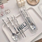 Bộ thìa đũa nĩa hộp nhựa trong