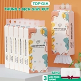 Giấy rút vệ sinh Topgia đáy đa sắc treo tường 4 lớp, 1280 tờ/gói - Thùng 6 gói