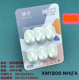 Móc hook nhựa vỉ 6 cái
